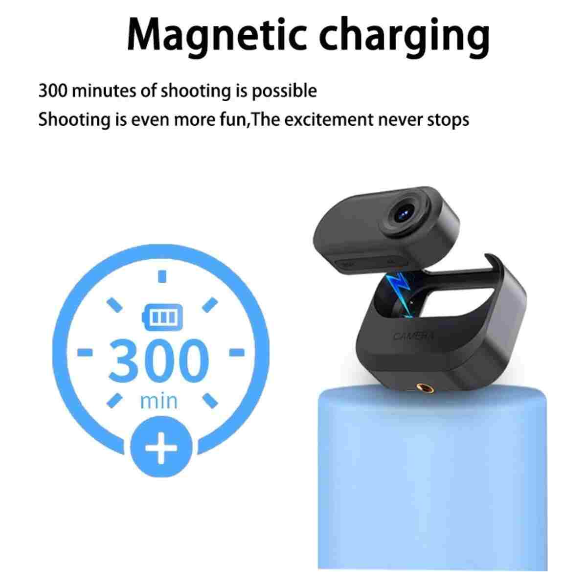 gaman Aksiyon Kamerası, 1080P Küçük Taşınabilir Vlog Kamerası Bisiklet ve Motosiklet dış Çekim Powerbanklı - Görsel 13