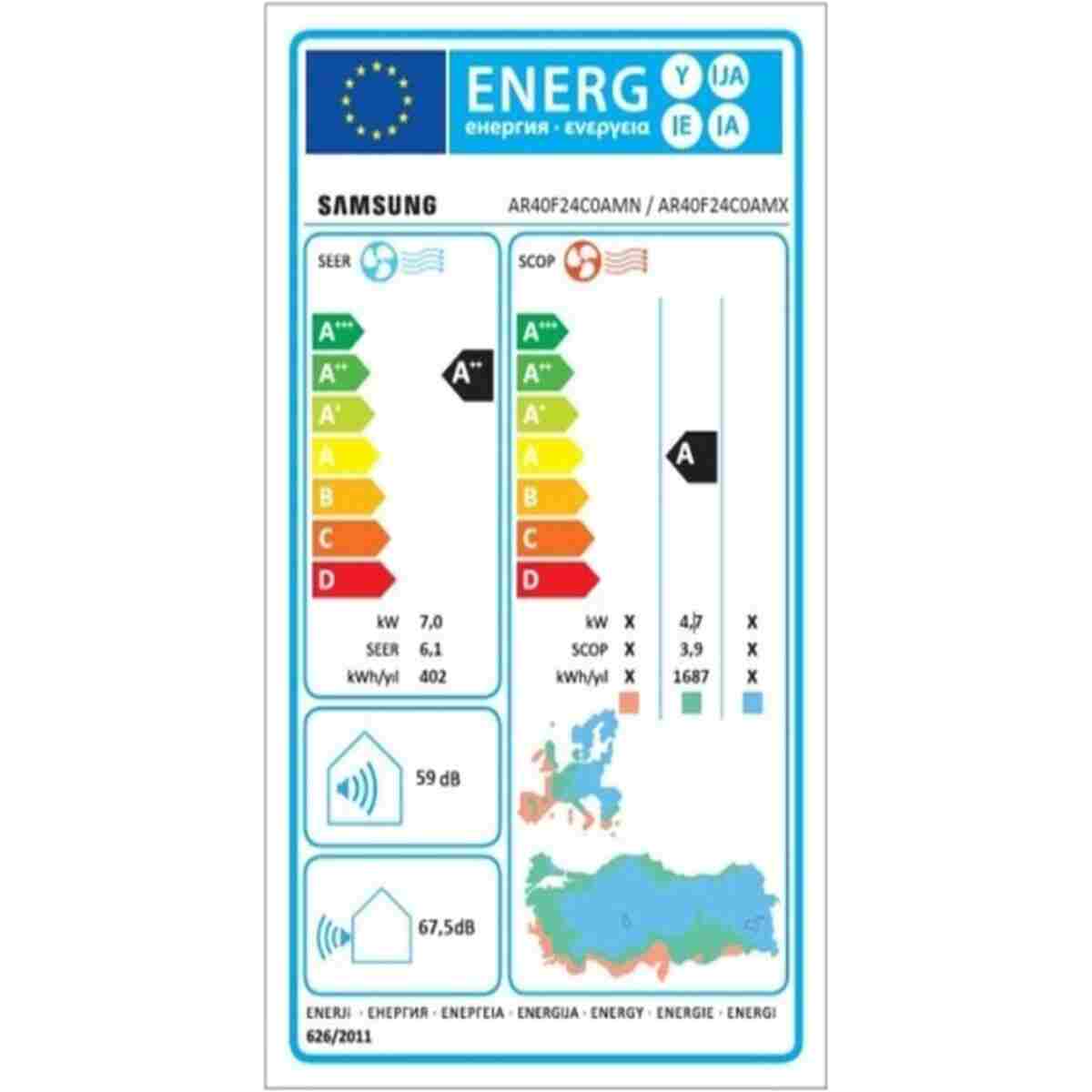 Samsung KLİMA 24000 BTÜ AR40F24C0AM/SK AR40 - Görsel 5