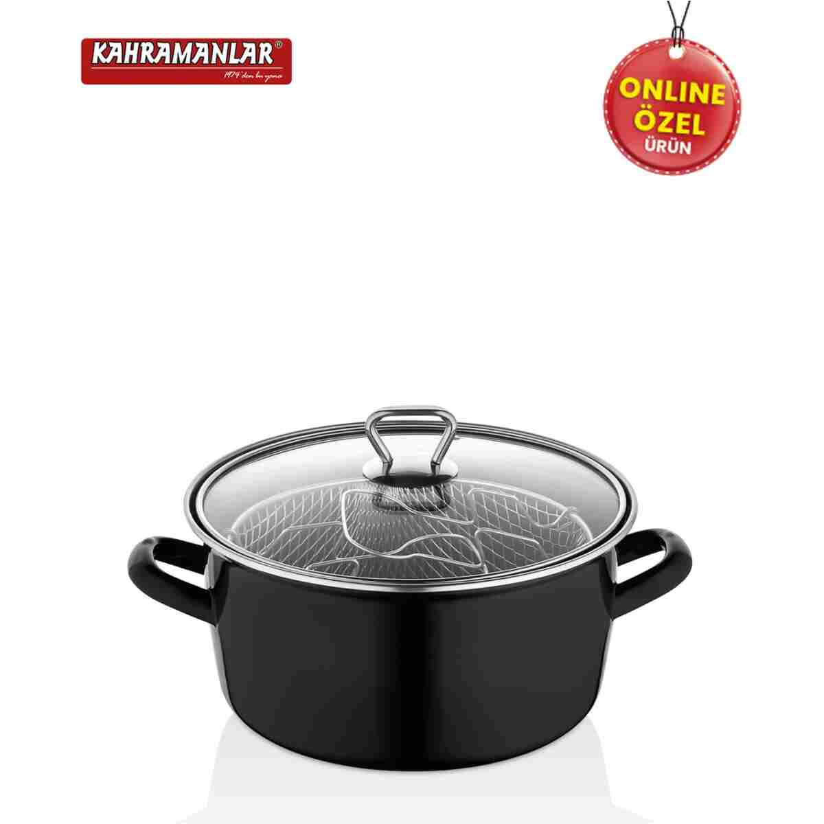 Kahramanlar Cips Chef 22 Cm Emaye Kızartma Tenceresi - Görsel 6