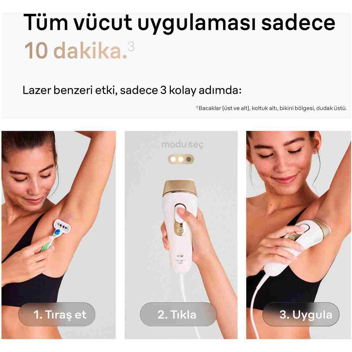 Braun IPL Silk·expert Pro 5, Evde Lazerle Tüy Alma, Mini Yüz Tüy Alma Cihazı, 2 Başlık, PL5146 - Görsel 11