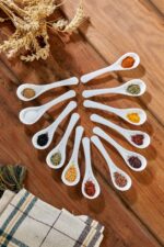 icone life 12'li Beyaz Reçel,Bal ve Baharat Kaşığı -(Gıdaya Uygun Plastik Kaşık)