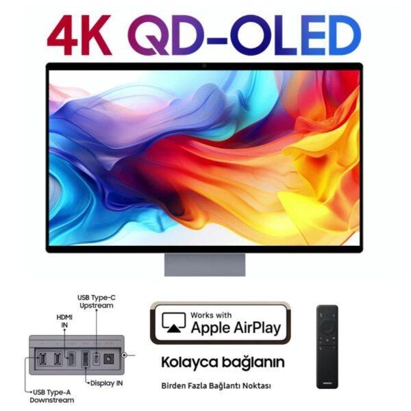 Samsung 4K OLED 165Hz Akıllı Gaming Monitör 32 inç – Sonsuz Kontrast, AI Upscaling, PS5 Uyumlu, Kumandalı