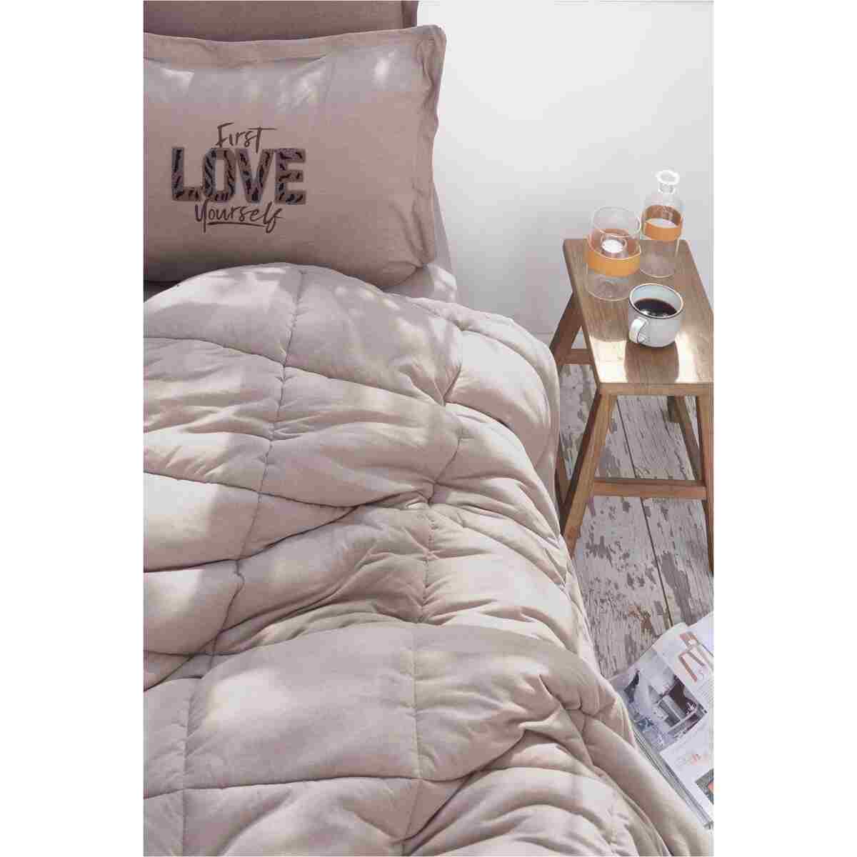 Karaca Home Motto Cotton Comfort Çift Kişilik Bej - Görsel 3