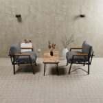 MB GARDEN FURNITURE Simetri Model, Balkon,mutfak, Bahçe, Cafe, Metal Koltuk Takımı, Bahçe Takımı , Çay Seti, 1+1+SEHPA