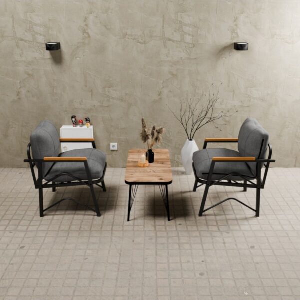 MB GARDEN FURNITURE Simetri Model, Balkon,mutfak, Bahçe, Cafe, Metal Koltuk Takımı, Bahçe Takımı , Çay Seti, 1+1+SEHPA