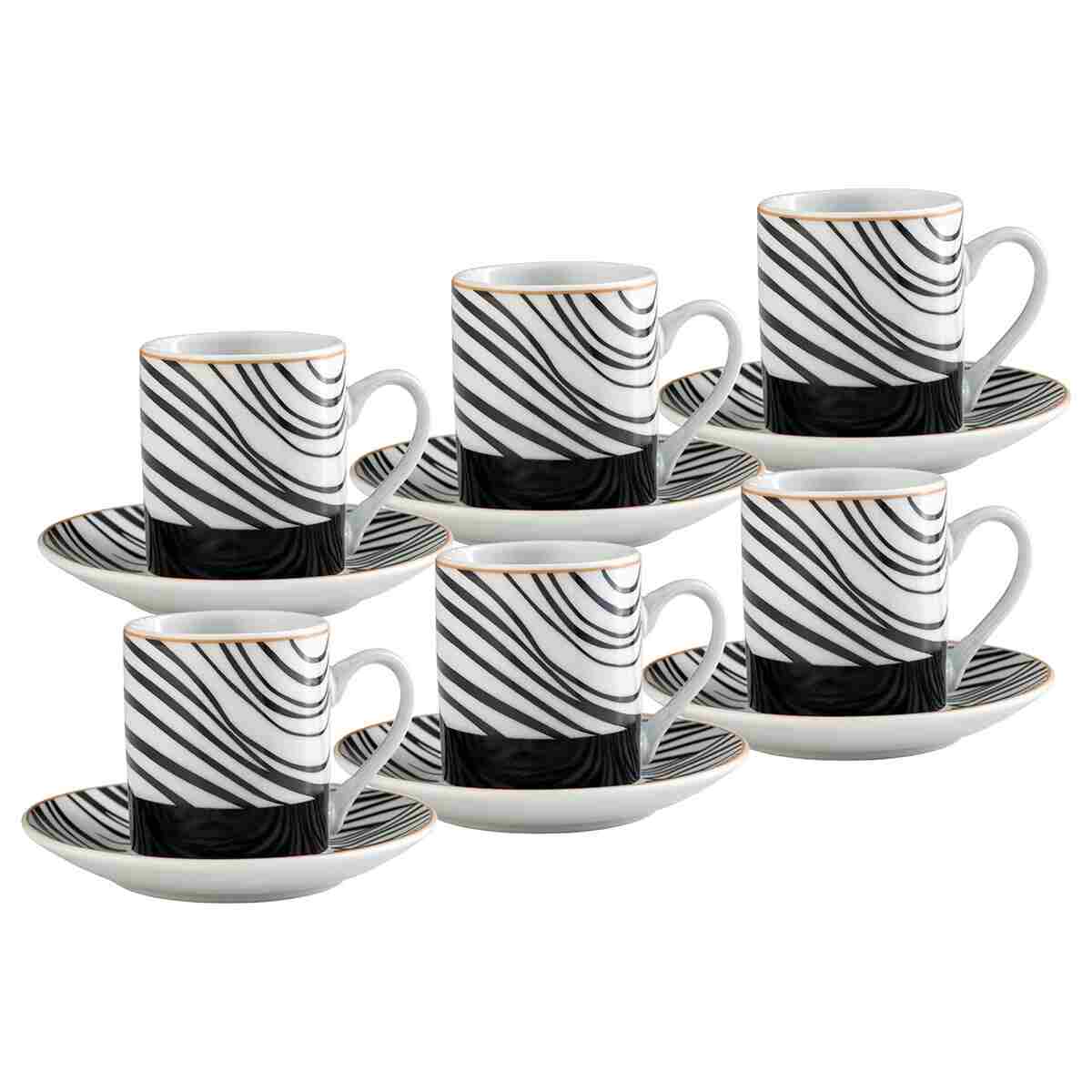 Emsan Black Nera 6 Kişilik Kahve Fincan Takımı 90 ml - Görsel 3