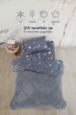 Formeya Tek Kişilik Çarşaflı Astronot Desenli Çift Taraflı Wellsoft Uyku Seti (Yorgan+Çarşaf+Yastık Kılıfı) - Görsel 3