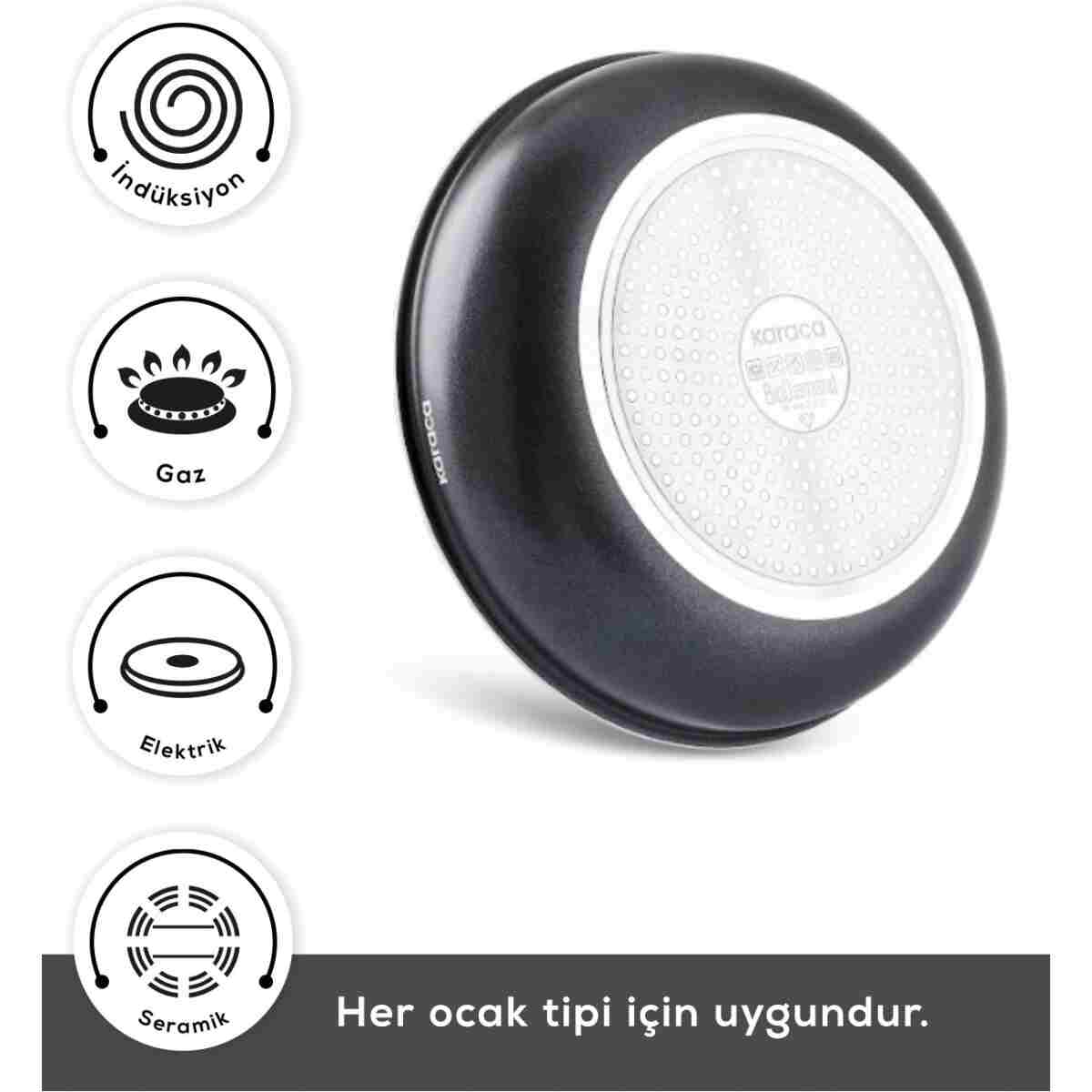 Karaca Biodiamond Easy Clip Çıkarılabilir Saplı İndüksiyon Tabanlı 12 Parça Tencere / Tava Seti - Görsel 11