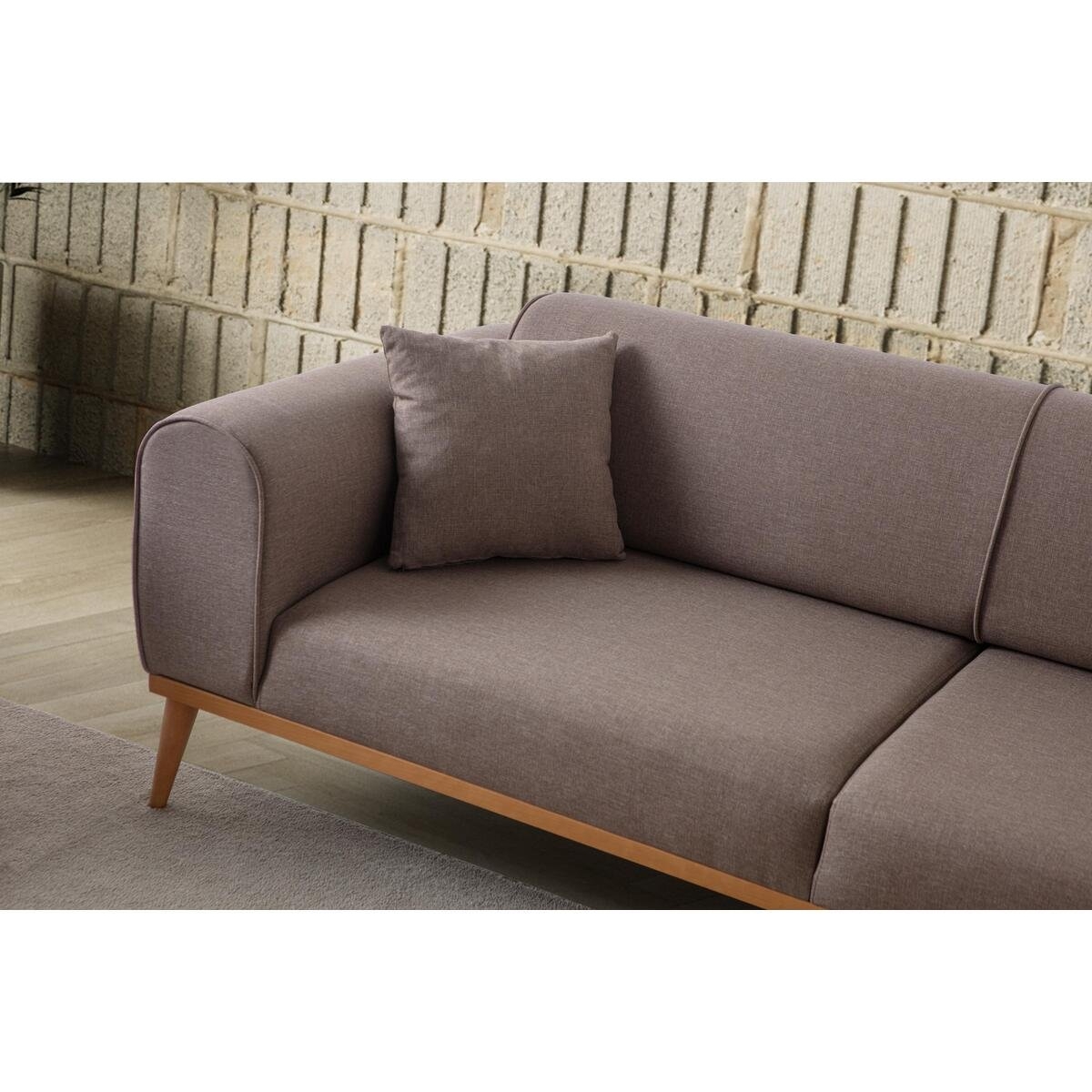 EDSY HOME Rebull 3+1 Koltuk Takımı Kahverengi + Sütlü Kahve - Görsel 6