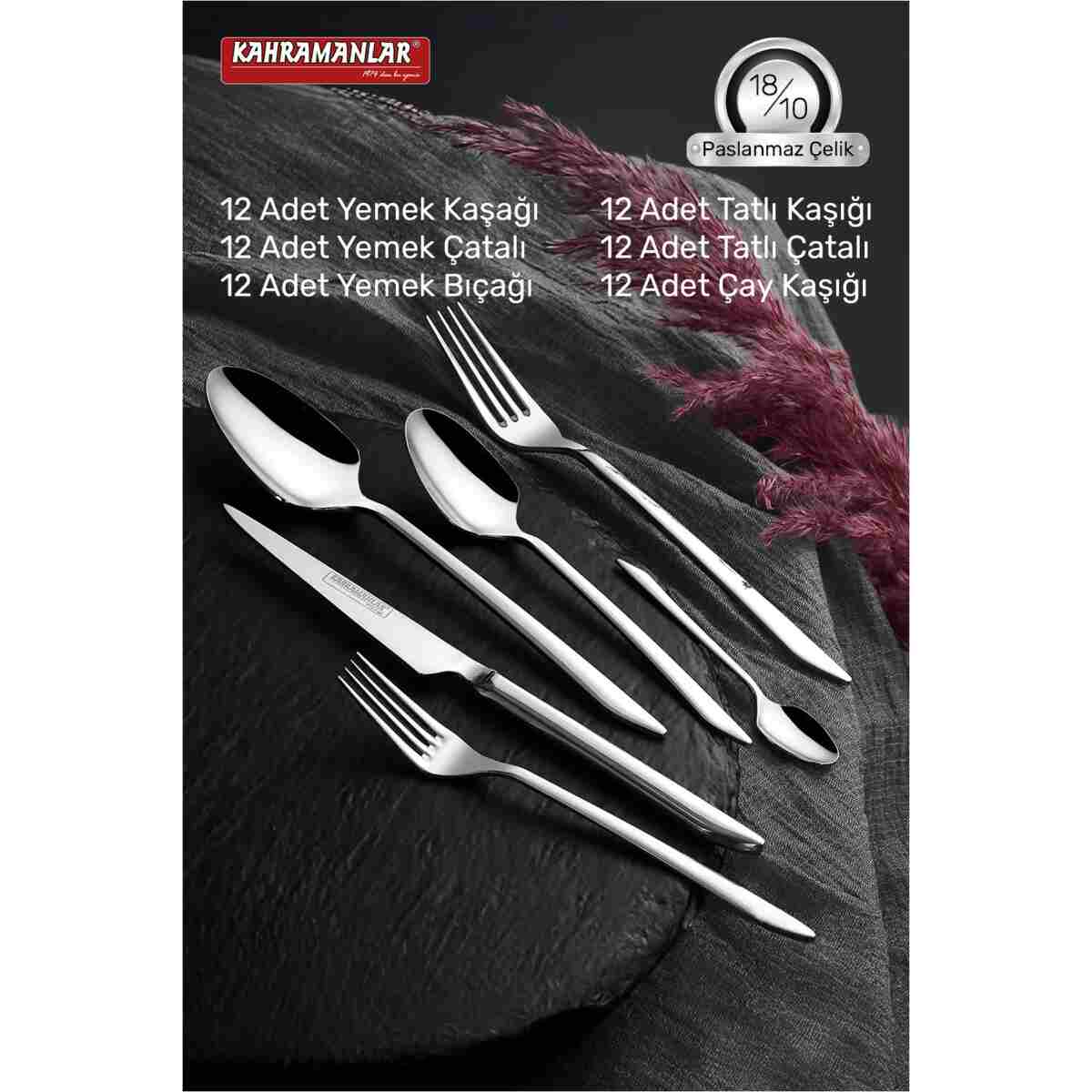 Kahramanlar Demre 72 Parça Çatal Kaşık Bıçak Takımı - Görsel 3