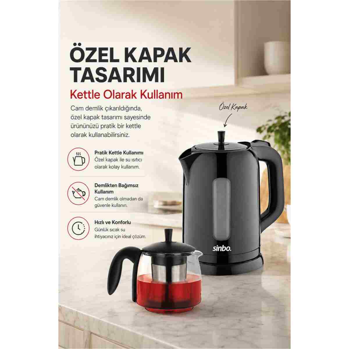 Sinbo STM-5840 Elektrikli Çay Seti - Görsel 3