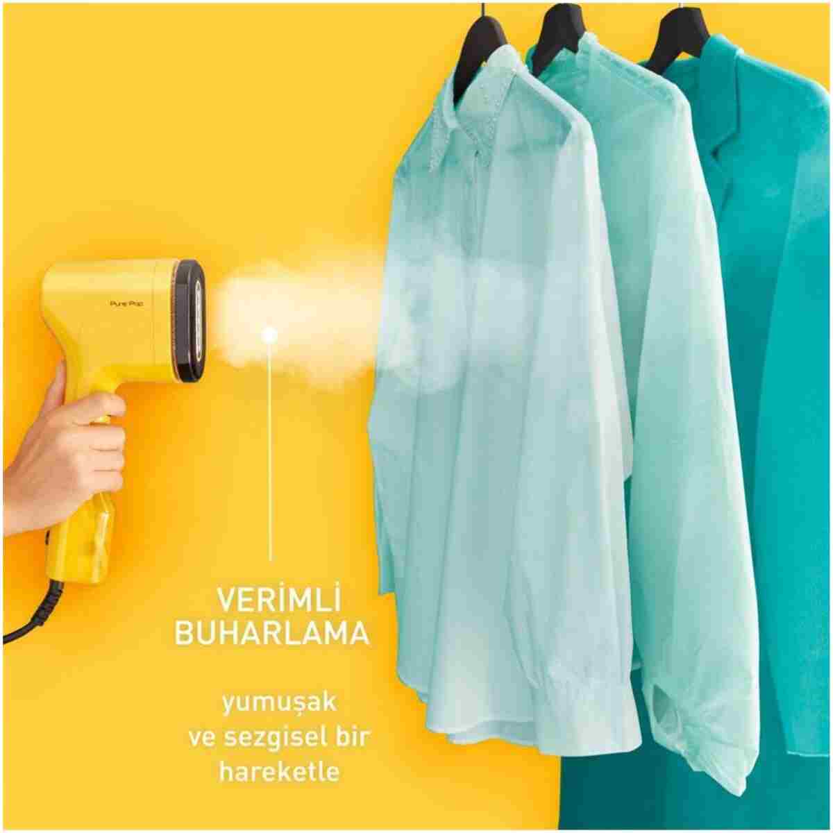 TEFAL DT2026 Pure Pop Kırışıklık Giderici 1300 Watt Buharlı Düzleştirici Ütü - Sarı - Görsel 6