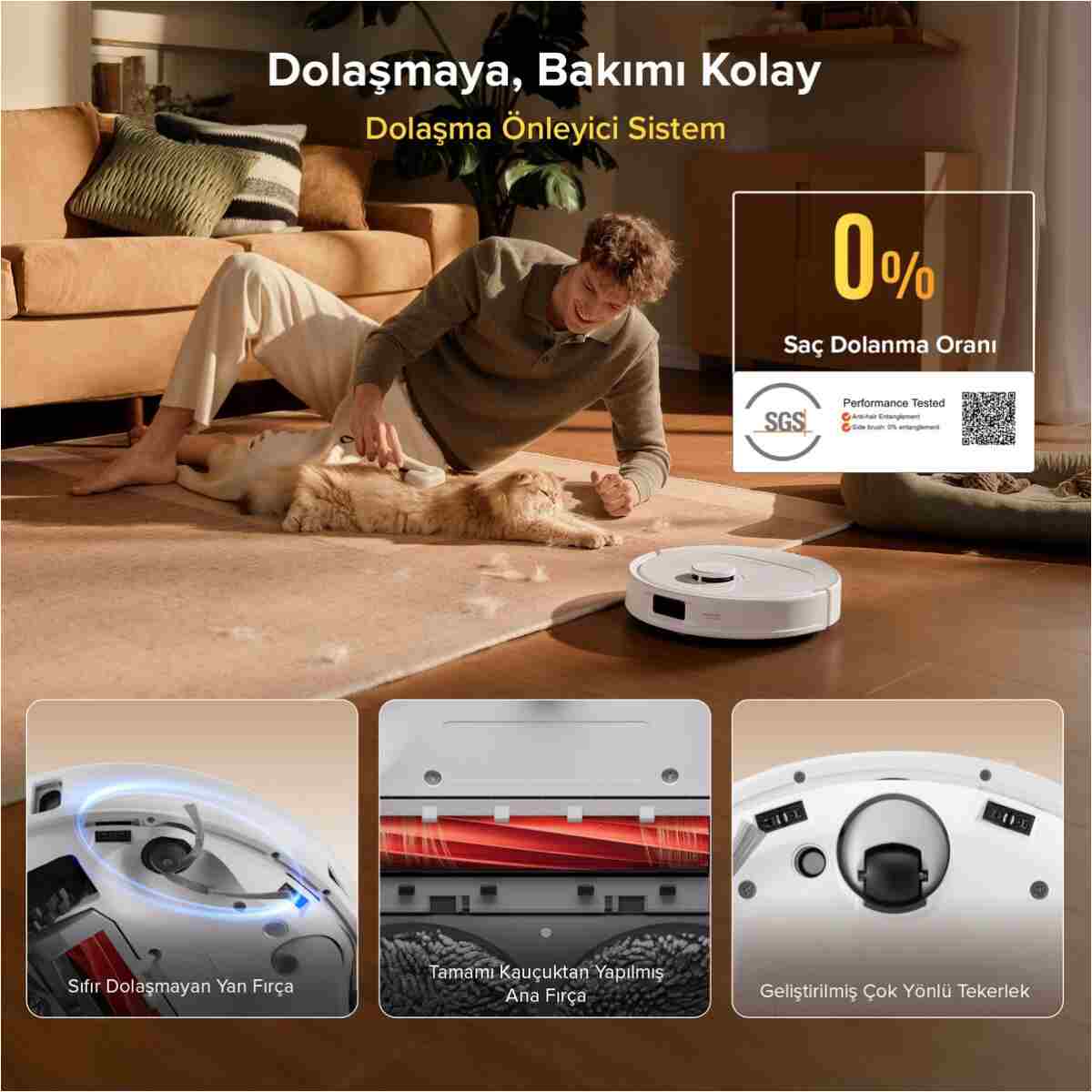 Roborock Qrevo L Pro Akıllı Robot Süpürge 18.500 Pa - Beyaz - Görsel 4