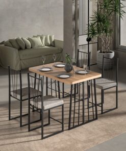Retodesign Minderli Star 4 Kişilik Masa Takımı