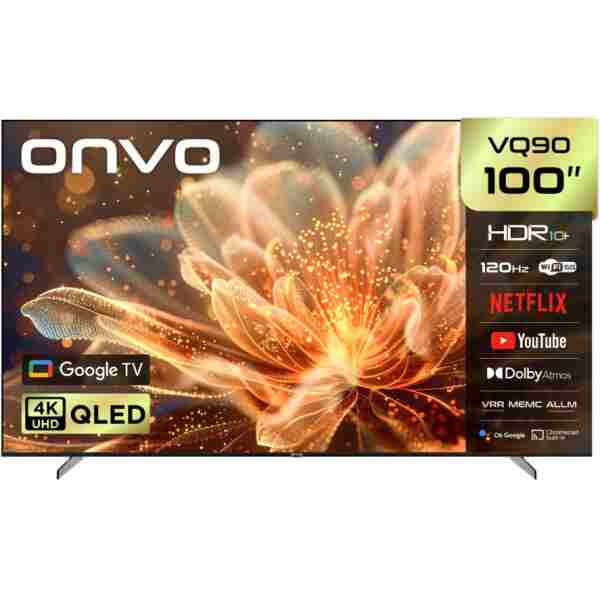 ONVO 100VQ90F3UB 100’’ 254 Ekran Uydu Alıcılı 4K Ultra HD QLED Google TV