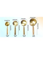 Kitchen Beauty 4 Adet Büyük Boy Paslanmaz Çelik Ahşap Saplı Ölçü Kaşığı Seti Ölçü Kabı 60ml 80ml 125ml 250ml - Görsel 5