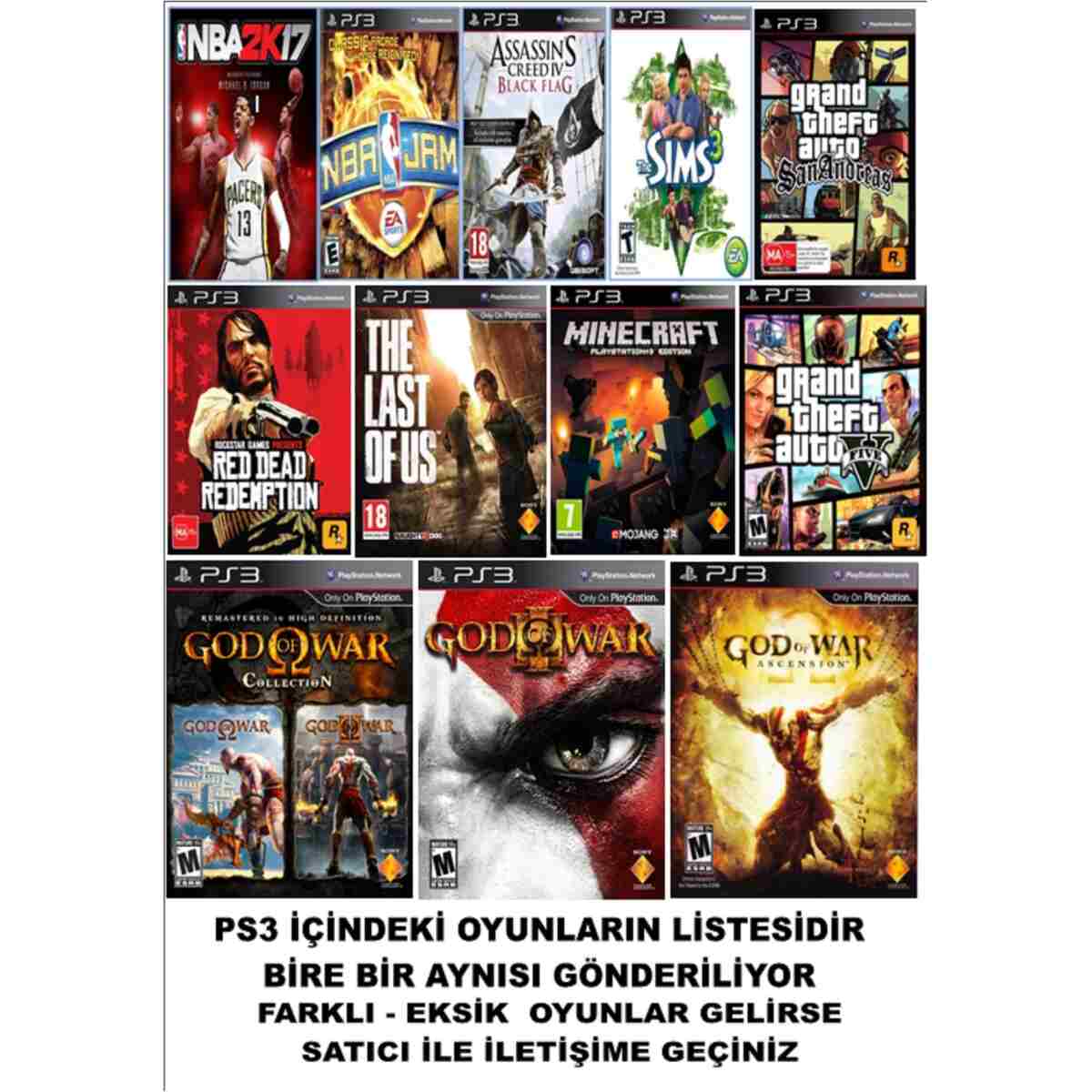 AST Sony Playstation 3 Slim 500 Gb 2 Kablosuz Kol 40 Dijital Oyun Garantili Ürün - Görsel 9