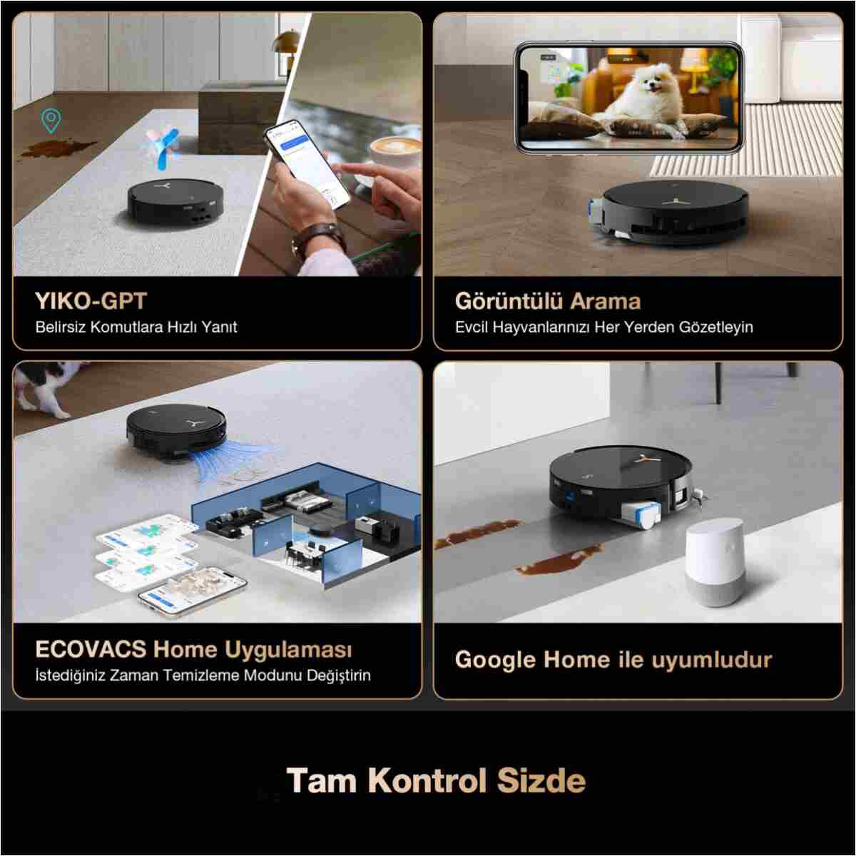 Ecovacs Deebot X8 Pro Omni Robot Süpürge ve 1 Lt Yer Silme Solüsyonu - Görsel 11