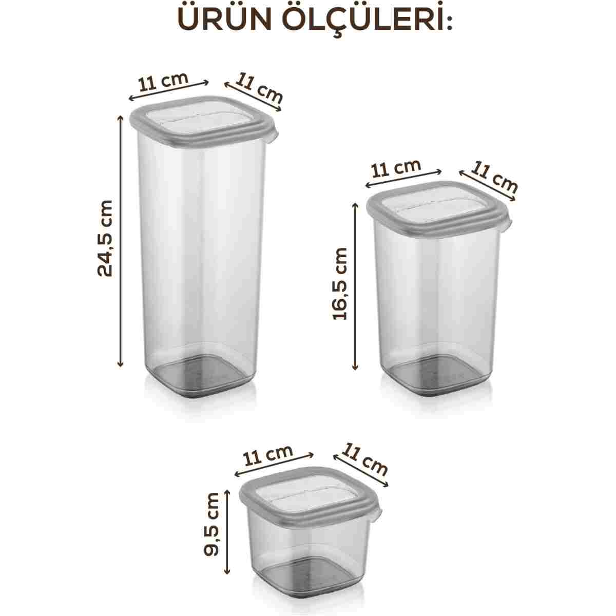 Vienev 24lü Beyaz Serigrafi Etiketli Kaşıklı Peggy Kare Erzak Baharat Full Set 6x(1,75 1,2, 0,55, 0,45) Ant - Görsel 8