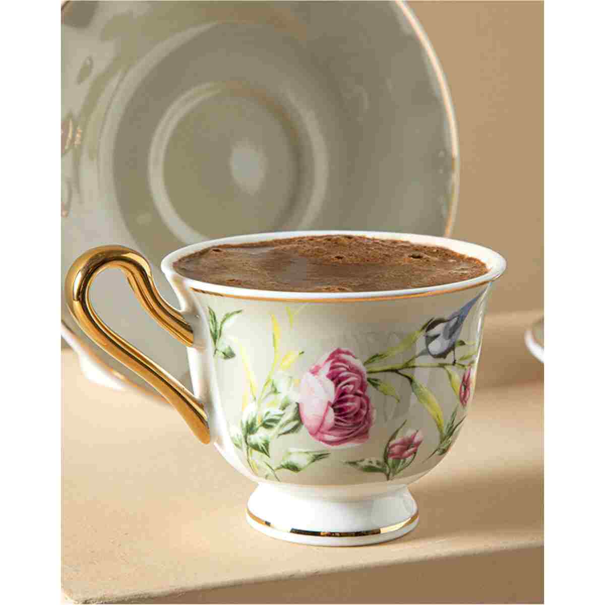 English Home Vanilla New Bone China Kahve Fincan Takımı 4 Parça 2 Kişilik Açık Gri - Görsel 3