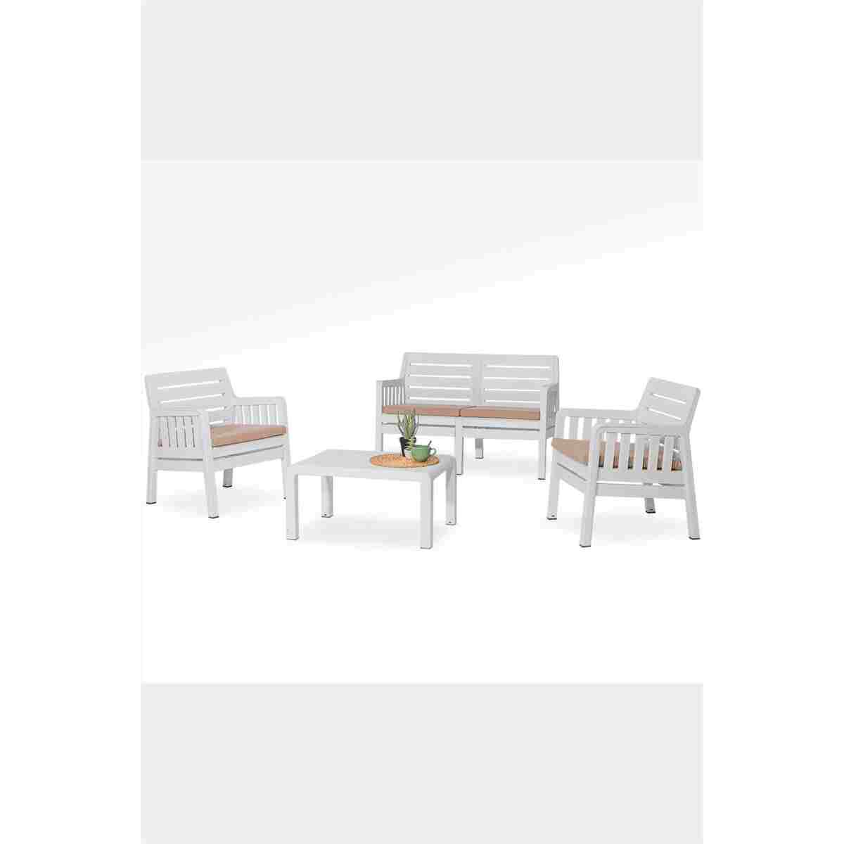 Modalife Lara Home Minderli 2 1 1 S Bahçe Takımı Beyaz - Görsel 3