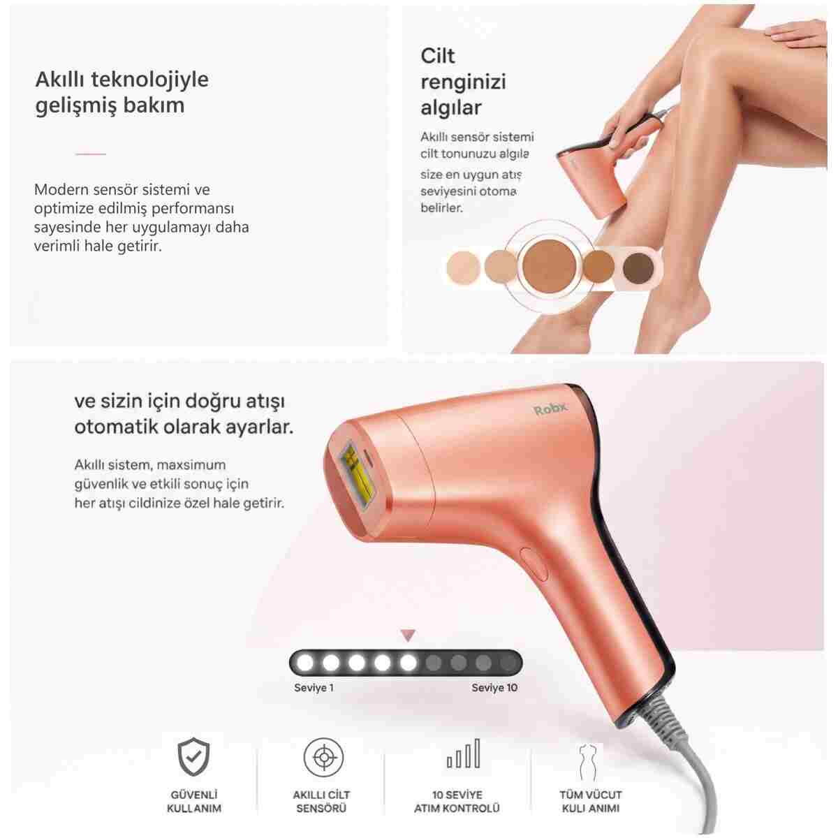 ROBX A05 3 Milyon Atım Akıllı Cilt Tanıma Ultra Seri Atım 3 Başlık IPL Lazer Cihazı - Görsel 5