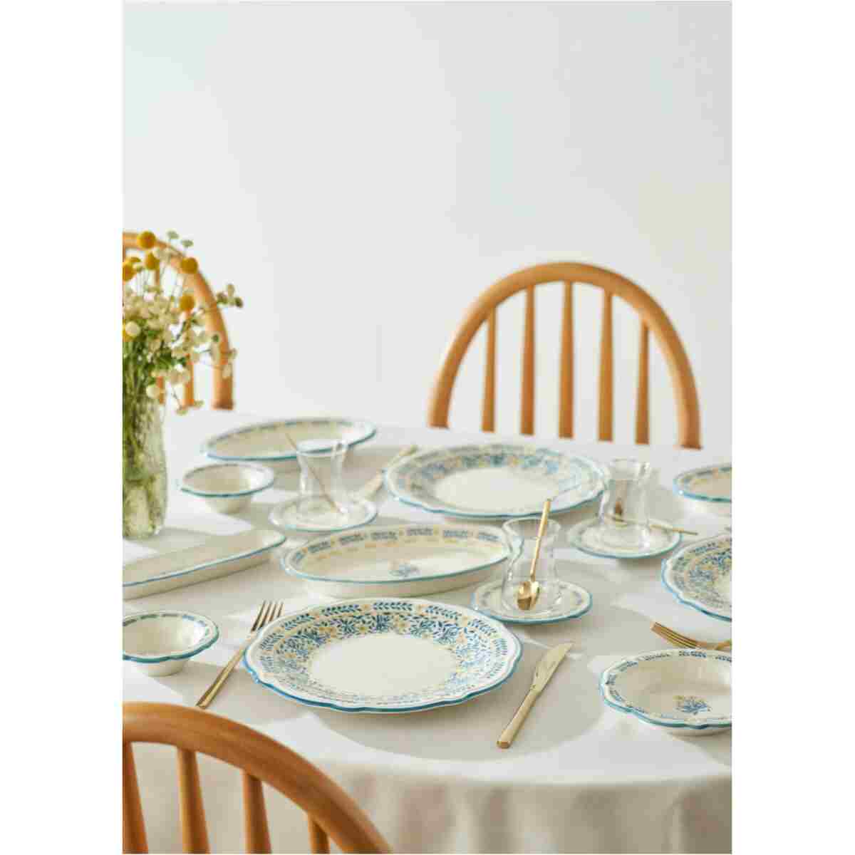 Bella Maison Liana Stoneware 26 Parça 6 Kişilik Kahvaltı Takımı Mavi - Görsel 3