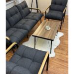 Modern Style Home Modern Sarıyer Balkon, Bahçe, Cafe - Metal Kanepe Koltuk Takımı - 3 1 1 Sehpa