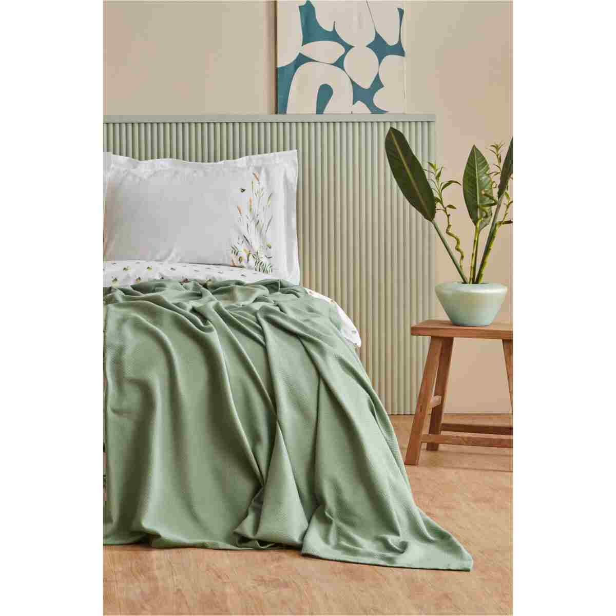 Karaca Home Herbal %100 Pamuk Çift Kişilik Nevresim Pike Set Beyaz - Görsel 9