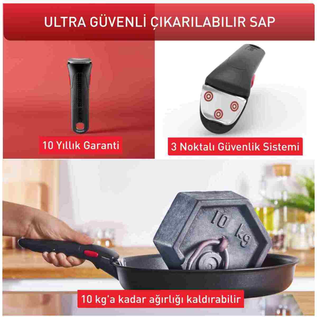 TEFAL Ingenio Excellence 6X Büyük Tava Tencere Seti - 12 Parça - Görsel 6