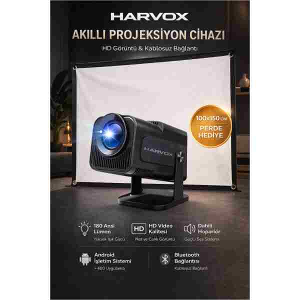 SEYUWATCH Taşınabilir Sinema Dizi Film Projeksiyon 1080P/2K/4K Ev Sineması Dahili Android 11 Perde Hediyeli