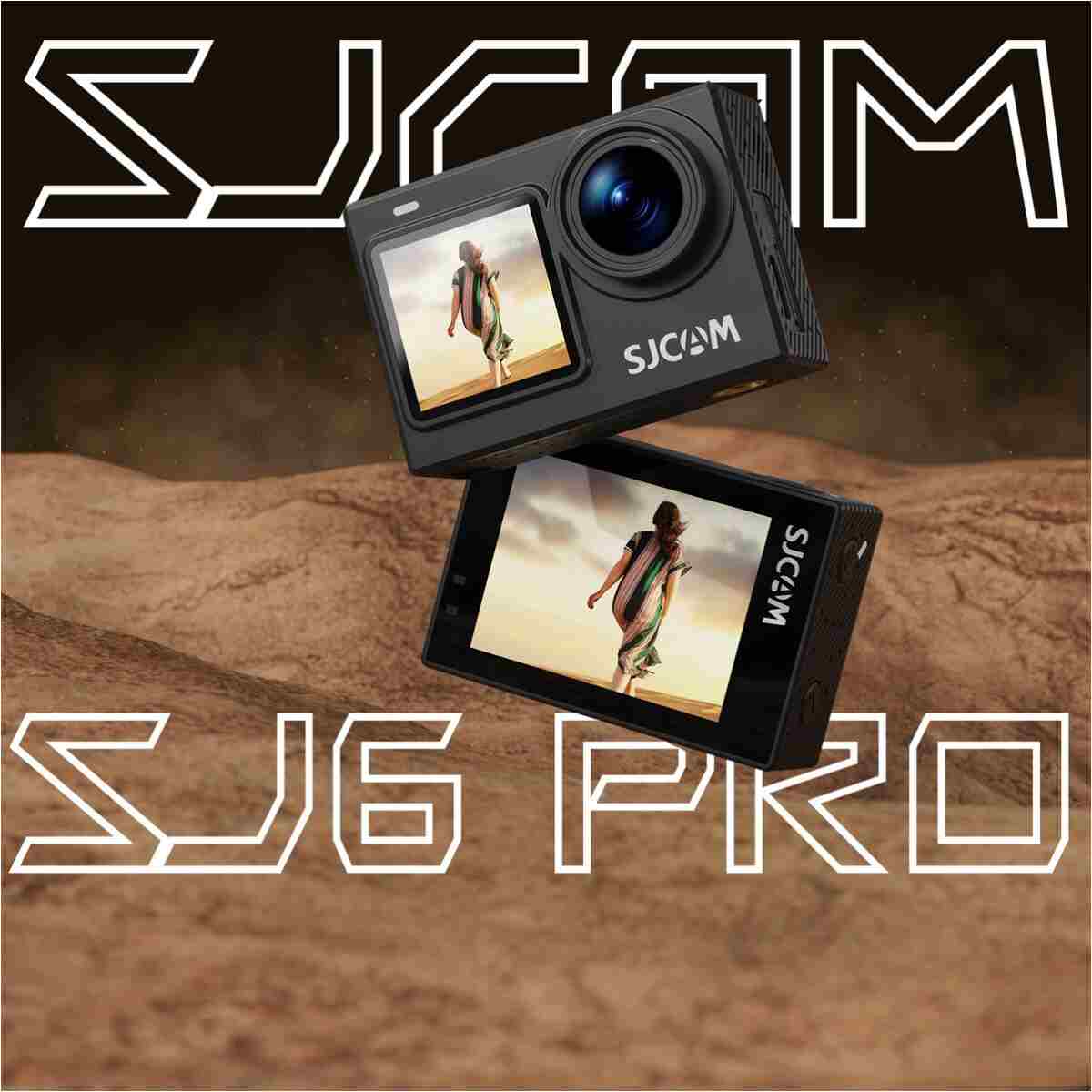 SJCAM Sj6 Pro Wifi 4k60 Uhd 24mp 165° Geniş Açı 1000mah 2”/1.3” Çift Ekranlı Aksiyon Kamerası Siyah - Görsel 3