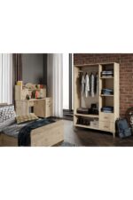 KZNMOB HOME Akasya Modern Genç Odası Takımı Meşe - 4 Parçalı Ve Tamamı 1. Kalite Mdf - Görsel 2