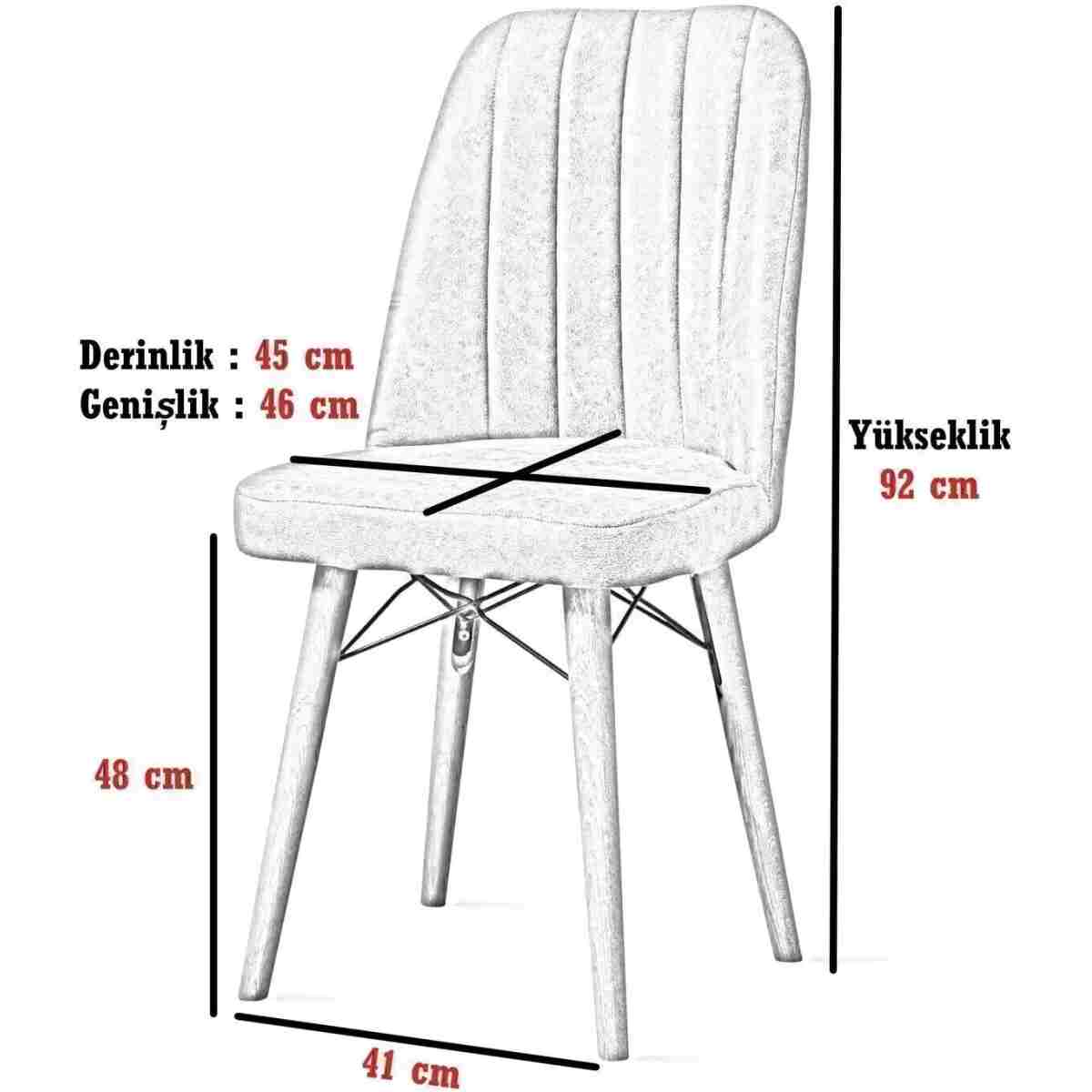 ADAHOME Inci Açılır 6 Kişilik Mutfak Masası Takımı Yemek Masası Takımı - Görsel 7