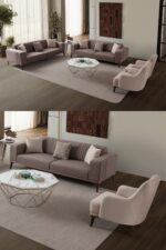 EDSY HOME Regnar 3+3+1+1 Koltuk Takımı Krem - Görsel 9