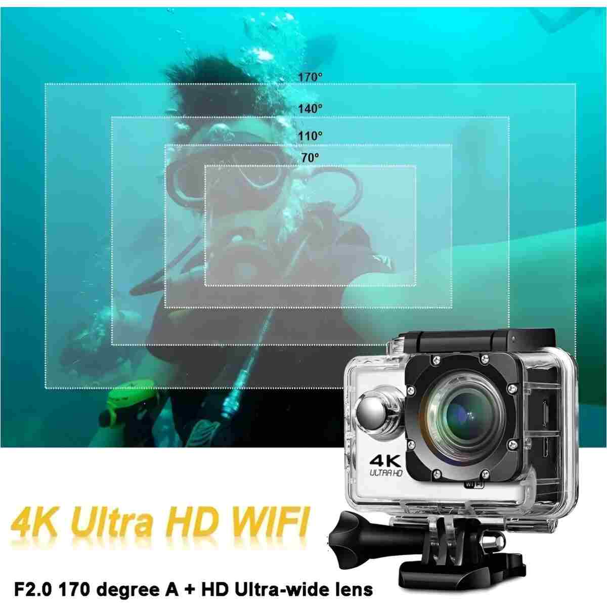 MEGAMUS Aksiyon Kamerası 4K Video Kamera Kamera Dijital Wifi Aksiyon Kamerası Kafa Montajı - Görsel 7