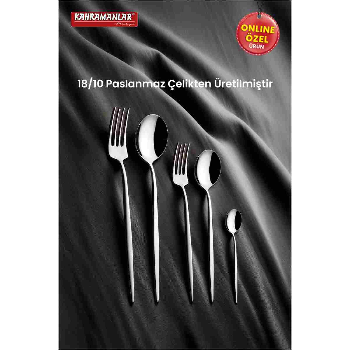 Kahramanlar Nil 60 Parça Çatal Kaşık Takımı - Görsel 3
