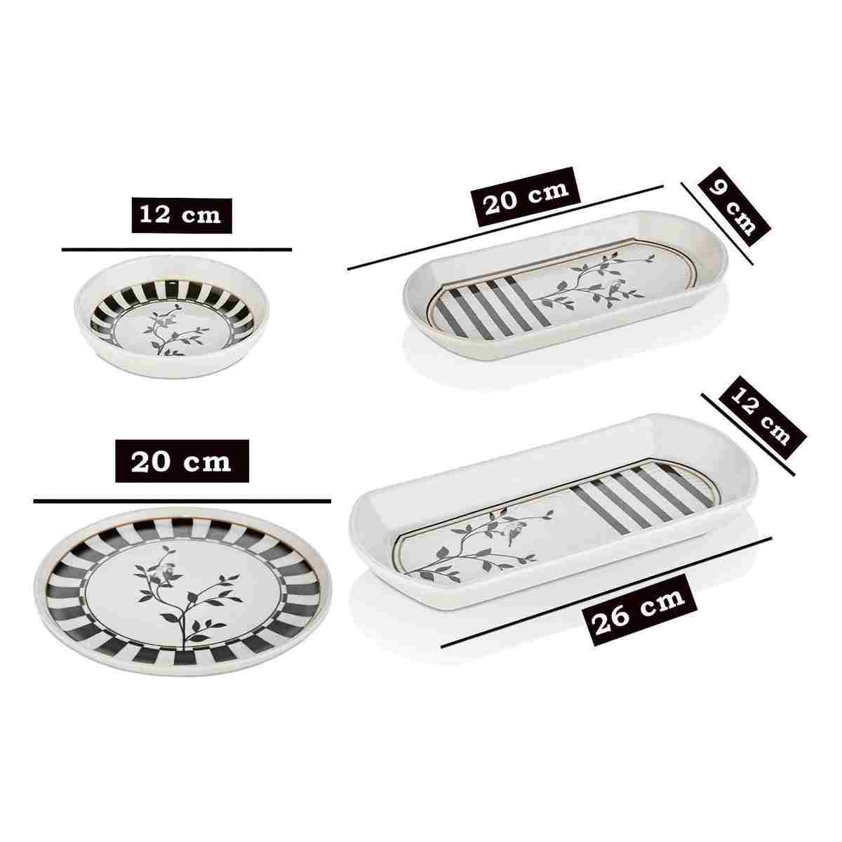 EMBazaar 14 Parça Sunum Set Premium Black Olive Serisi Kahvaltı Takımı Kahvaltı Seti Pasta Tabak Sunum Tabağı,Hediyelik Kahvaltı Takımı - Görsel 5