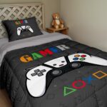 EVPANYA Gamer Oyuncu 12 Desenli Tek Kişilik Yorgan ve Yastık Kılıfı