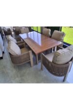 BALCO HOME Lavanta Alüminyum Yemek Takımı Cappucino( 6 adet tekli oturum, 100x200 masa) - Görsel 3