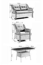 Evdemo Eren Rattan Bahçe Balkon Takımı 2+1+1 Gri - Görsel 5