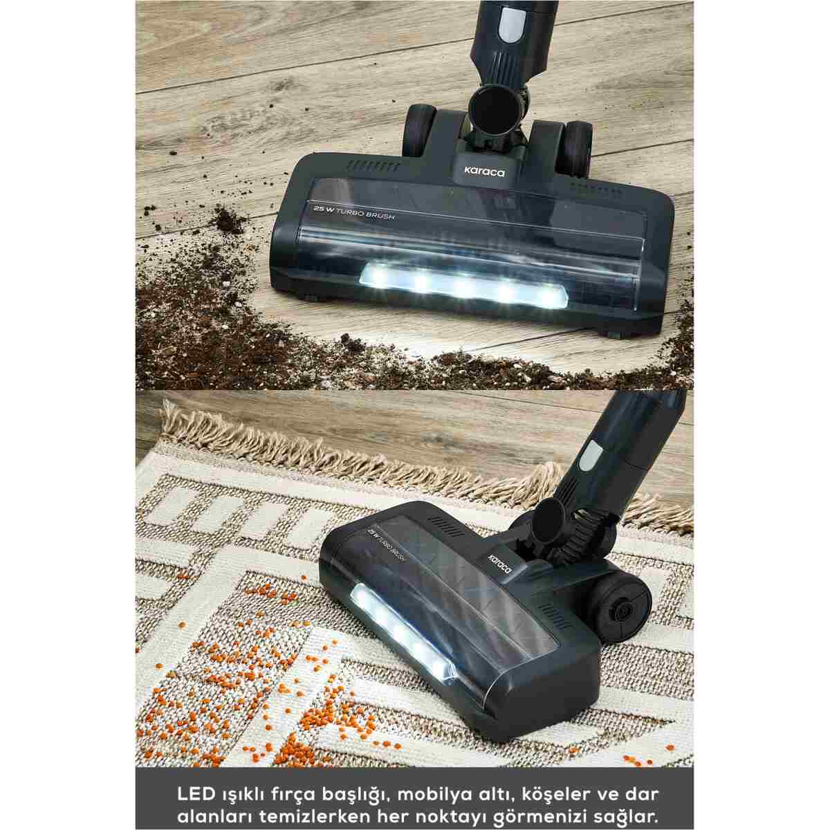 Karaca Power Up Pro Dik Süpürge Black Chrome 350 W - Görsel 6