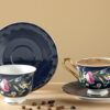 English Home Vanilla New Bone China Kahve Fincan Takımı 4 Parça 2 Kişilik Lacivert