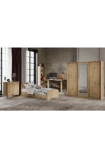 WENCE Samira Modern Genç Odası Takımı Meşe - 5 Parçalı Ve Tamamı 1. Kalite Mdf - Görsel 7