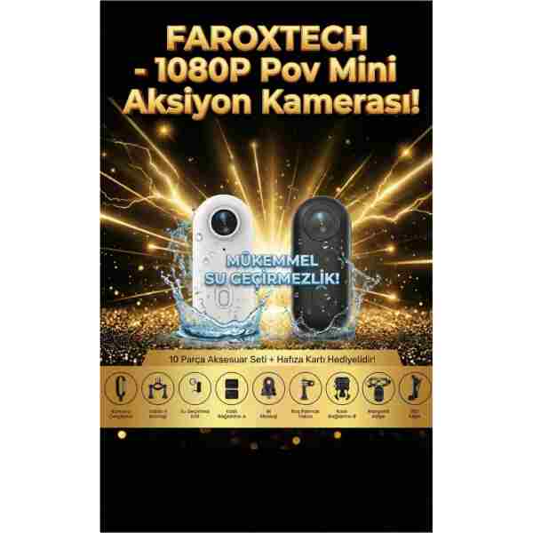 Serreha FaroxTech Mini Wifi Aksiyon Kamerası 1080P Taşınabilir Giyilebilir Video Kaydedici Su Geçirmez