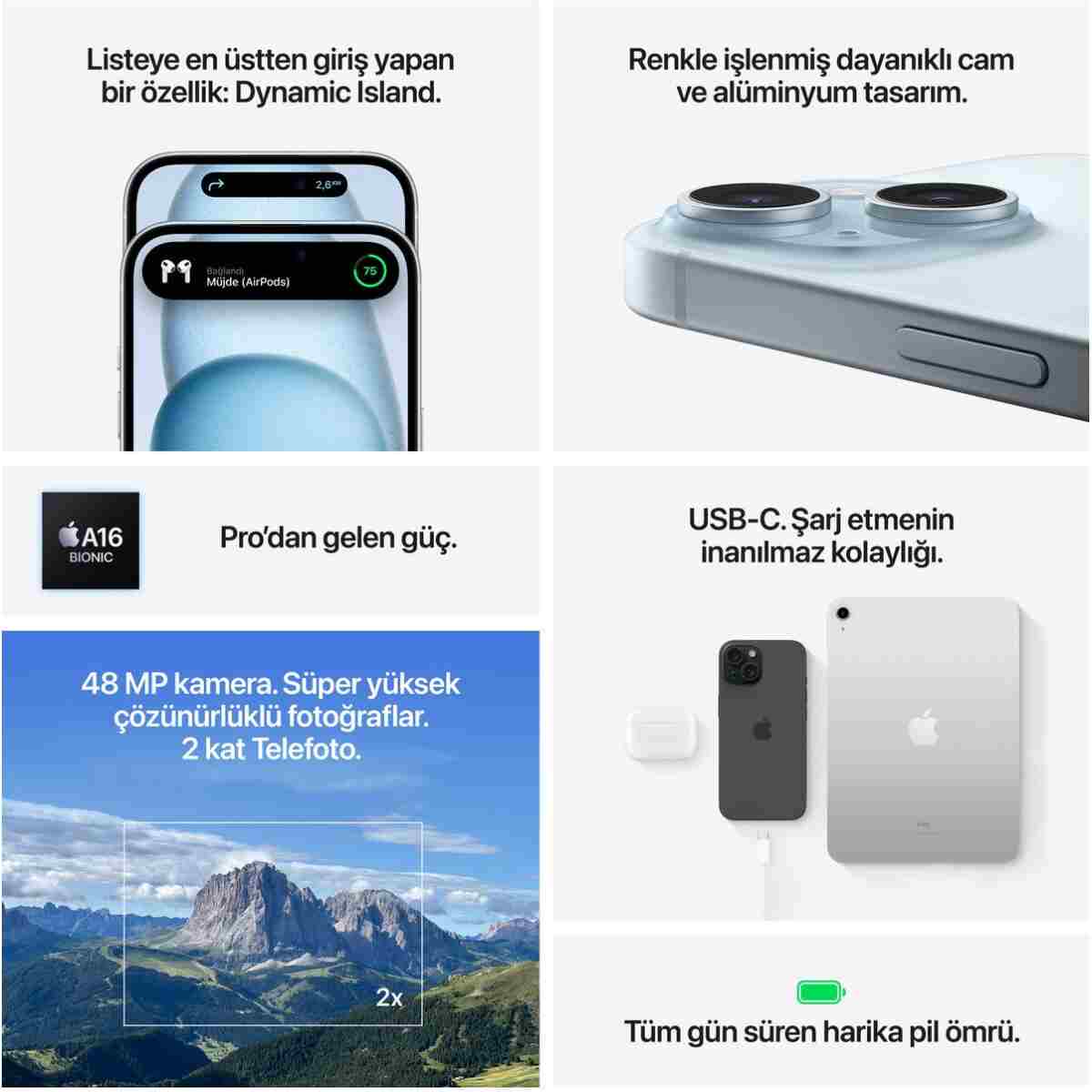Apple iPhone 15 128 GB Siyah - Görsel 8