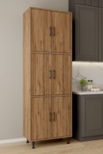 AEKA AE-3015 Mercan Beyaz 6 Kapaklı Çok Amaçlı Dolap Raflı Mutfak Kiler Banyo 195*63*35 Çok Amaçlı Dolap - Görsel 7