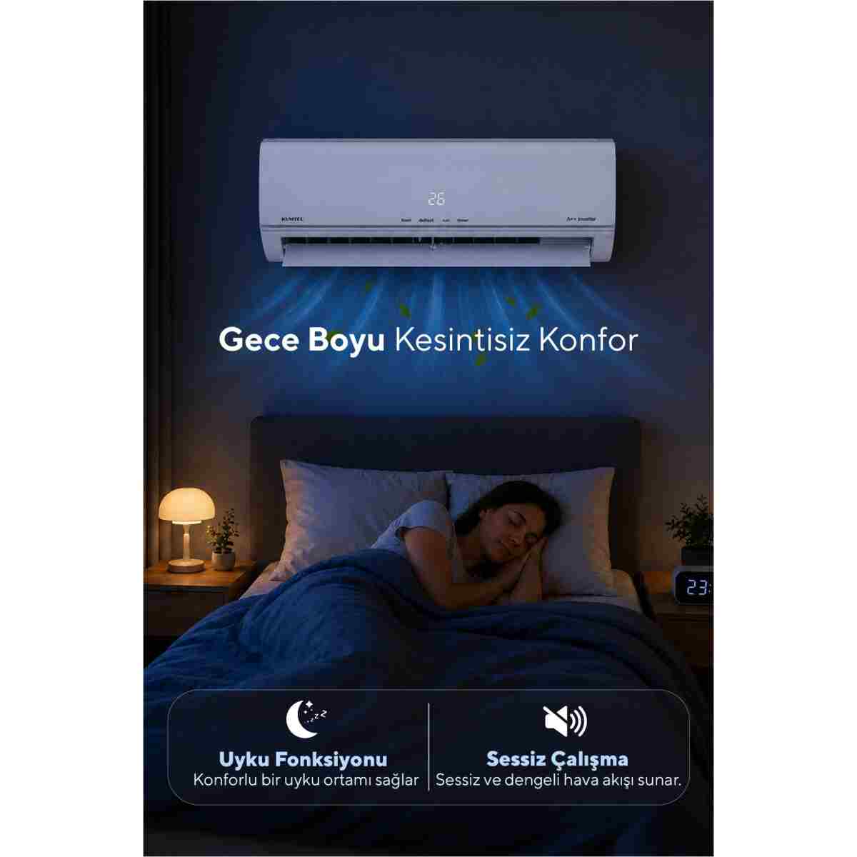 KUMTEL Matsu KMSAC-12 12.000 Btu A++ Inverter Duvar Tipi Split Klima (Montaj Dahil) - Görsel 14