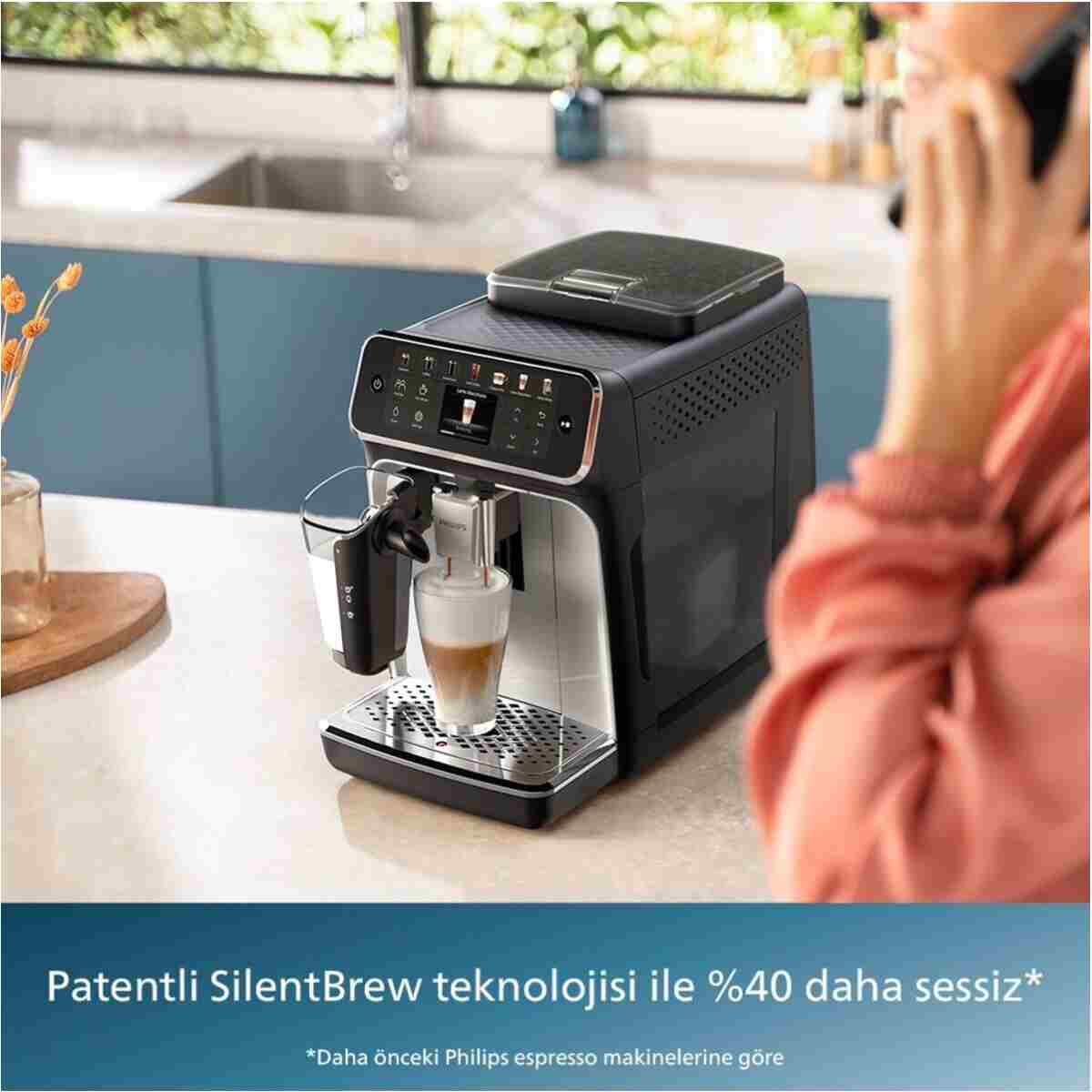 Philips 4400 Serisi LatteGo Tam Otomatik Espresso Makinesi, 12 Sıcak ve Soğuk İçecek, QuickStart, EP4446/70 - Görsel 22