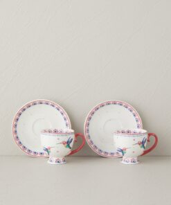 Alternative view of English Home Carnival Sparrow New Bone China Kahve Fincan Takımı 4 Parça 2 Kişilik Fuşya